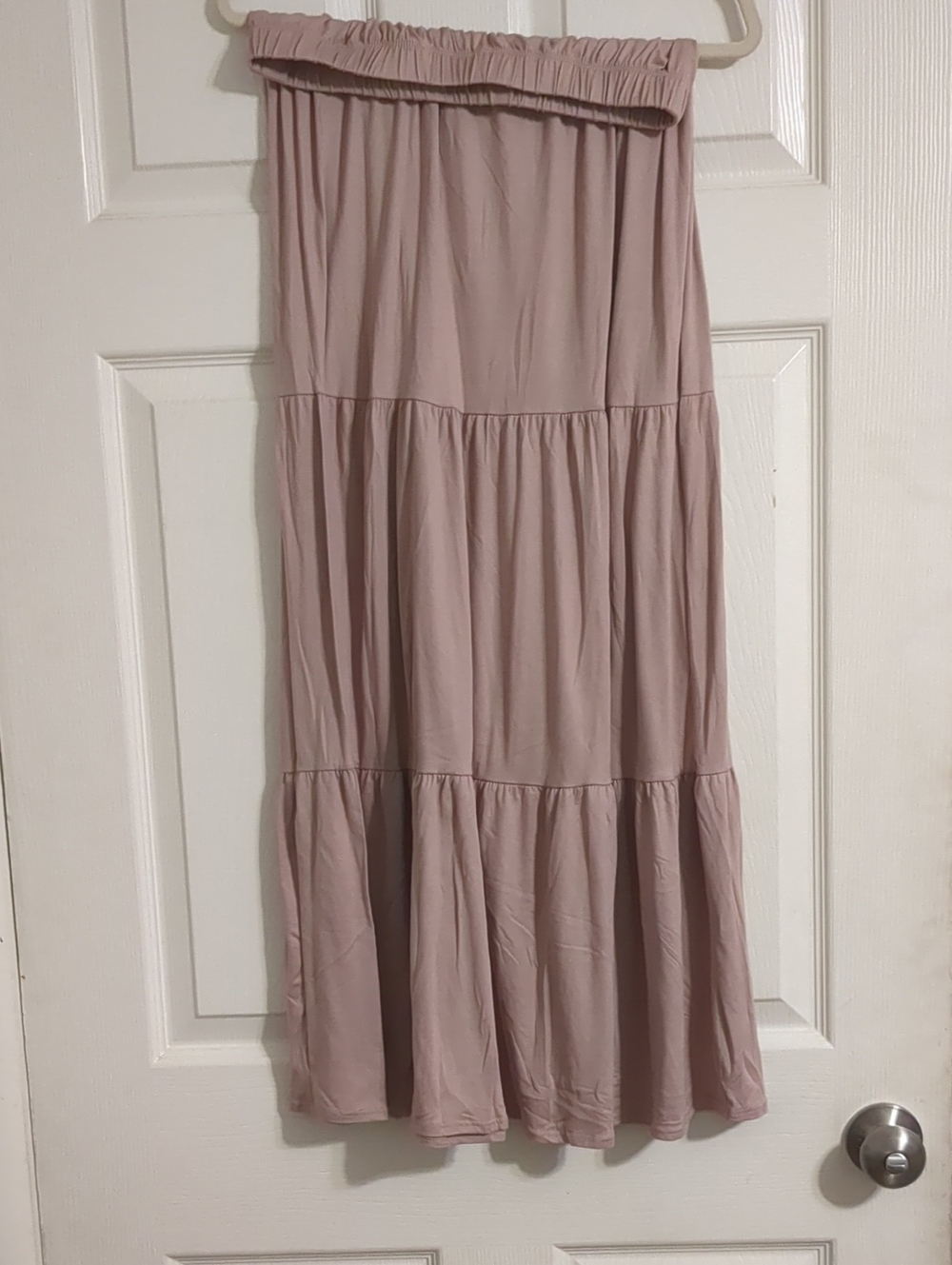 Heart & Hips Blush Pink Tiered Maxi Skirt